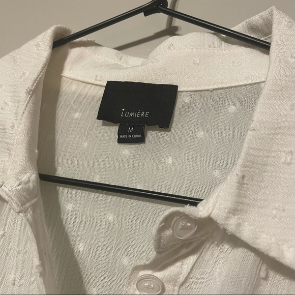 NWOT Lumiére Crochet Clip Dot Mini Dress - Picture 4 of 8